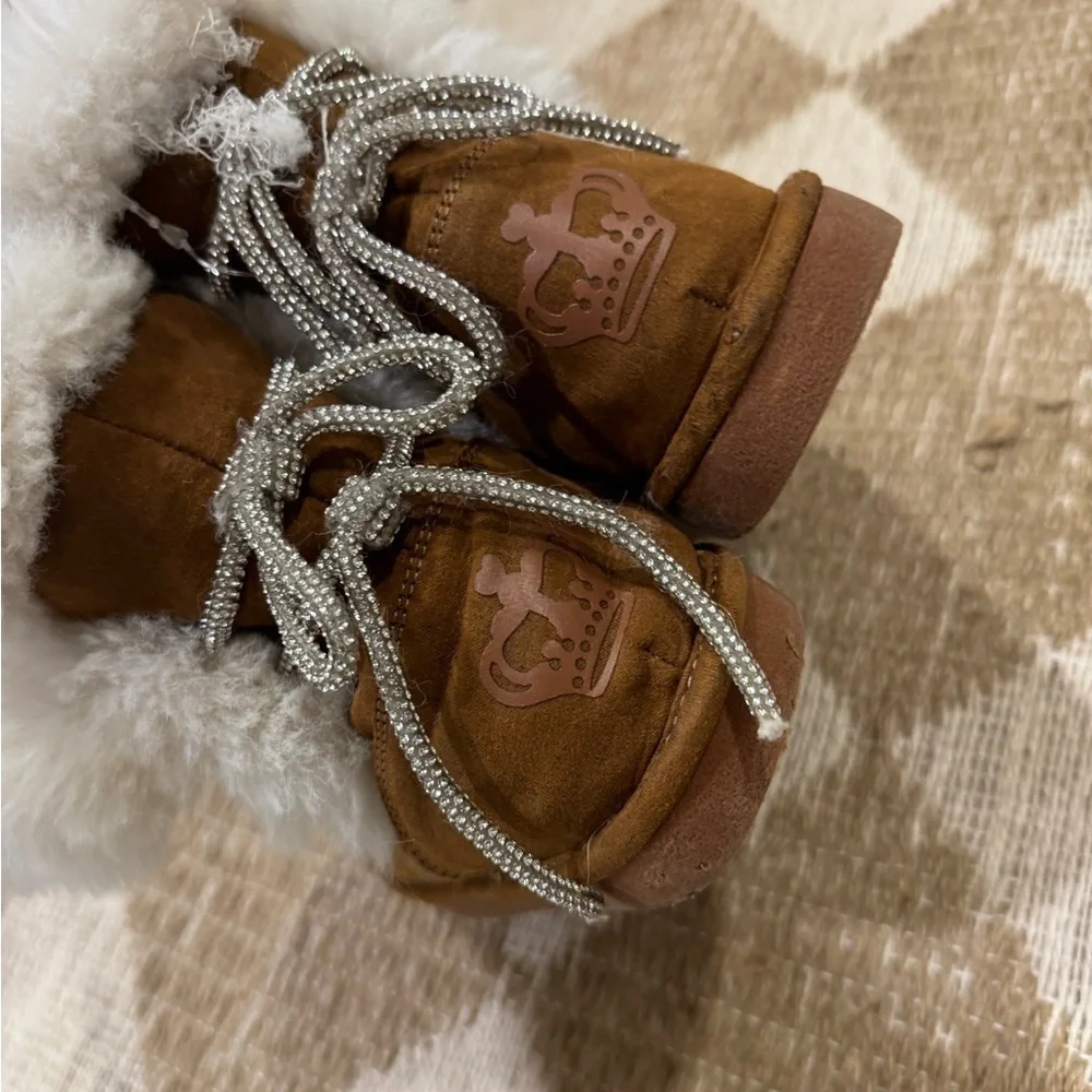 Juicy Couture toddler girls boots bow faux fur embellished uggs winter chestnut